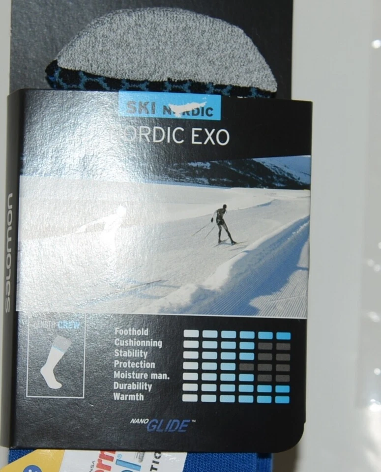 Calcetines Salomon Nordic EXO Ski Crew XL 1 par azul unión y negro Foto 2 de 4