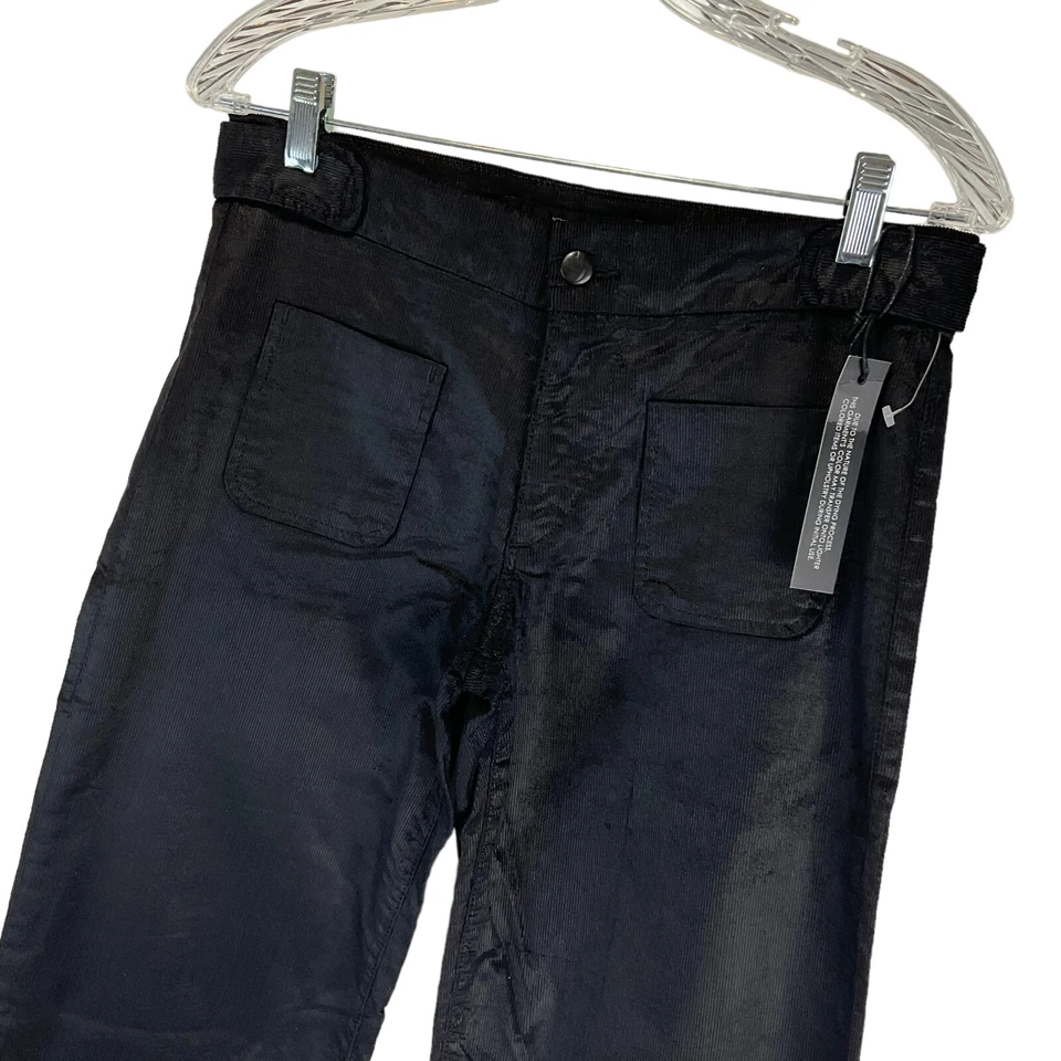 Pantalones Joe's para mujer talla 30" negros pana tiro medio pierna ancha bolsillos delanteros $248 nuevos con etiquetas Foto 2 de 4