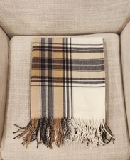 Classic Plaid Throw Blanket – 50" x 60" in Brown Multi