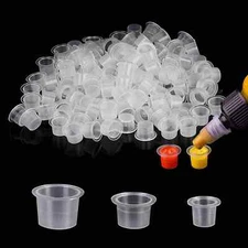 300pcs Mixed Size Tattoo Ink Cups - Small, Medium, Large