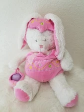 Hugfun Bunny Rabbit Plush Stuffed Animal Pink White Bow 20"