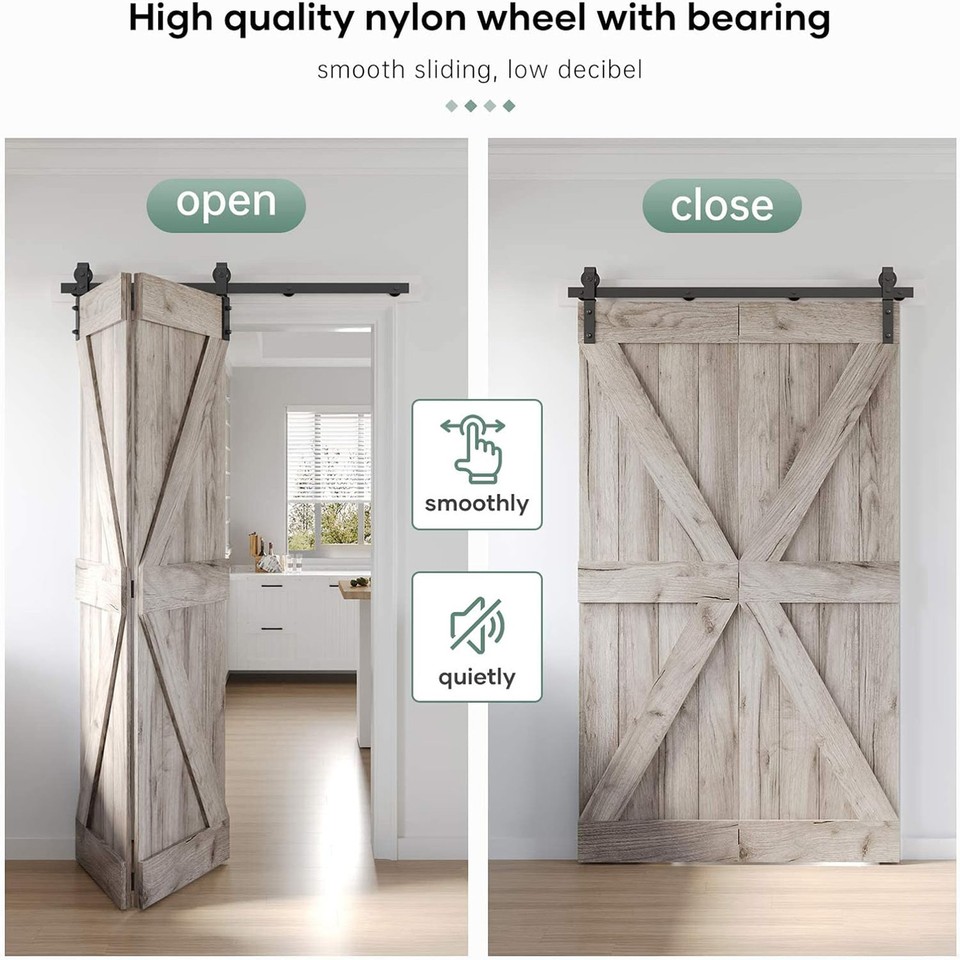 24 Inches Sliding Door Guide Rail Set Hardware Kit Bifold Sliding Door