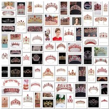 87 Styles Red Crystal Queen Princess Tiara Crown Wedding Princess For Women