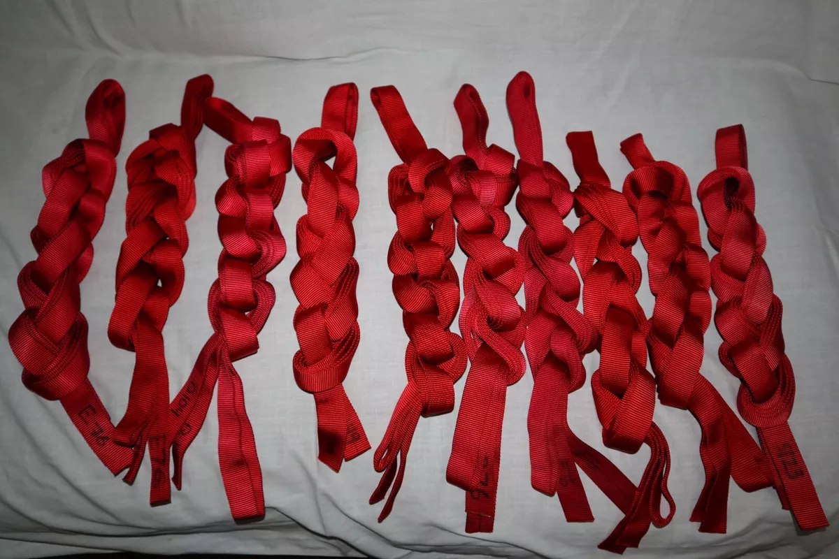 BATCHES OF TEN ONE INCH RED TUBULAR WEBBING IN TWENTY FOOT LENGTHS 200 TOTAL