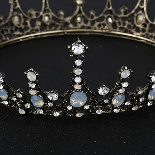 Baroque Bridal Jewelry Vintage Crystal Pearl Queen Crown Tiaras Headband - Bild 9 von 14