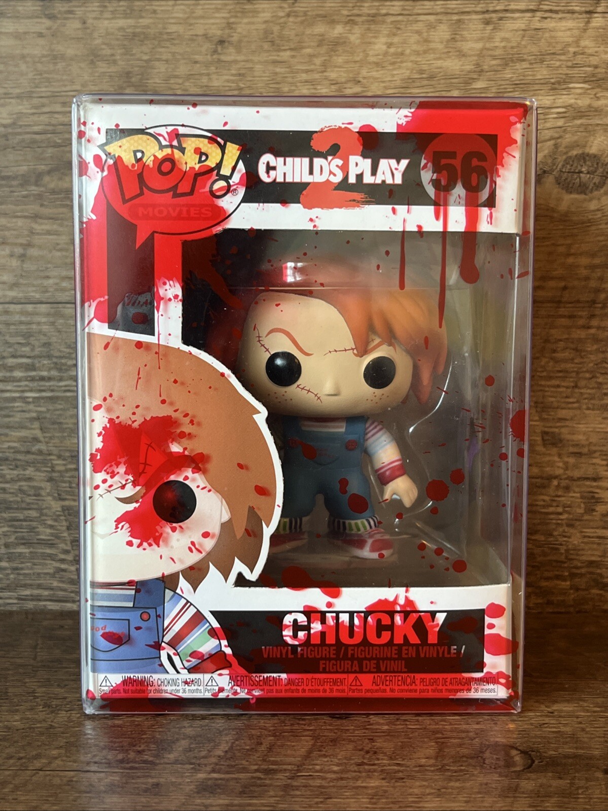 Funko Pop! Movies Child's Play 2 CHUCKY Figure #56 With Blood Splatter Protector