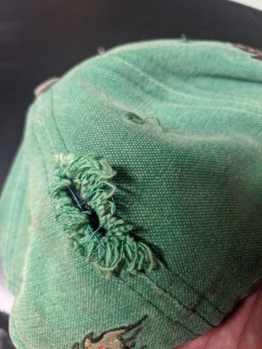 De colección Años 90 No Fear Peligroso Equipo Deportivo Gorra Snapback Dos Tonos Verde Gris - Imagen 11 de 11