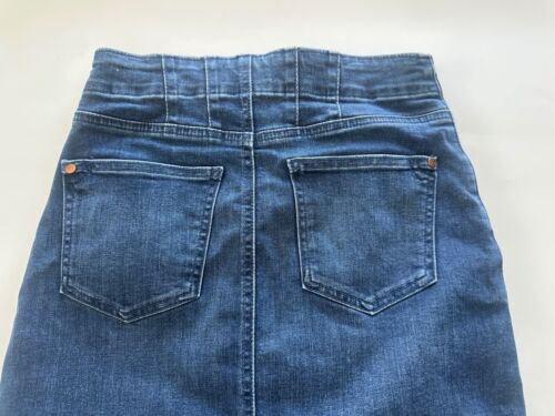 Anthropologie Pilcro dunkle Waschung Denim Midi Bleistift Stretch Rock geteilter Saum Größe 4 - Bild 7 von 12