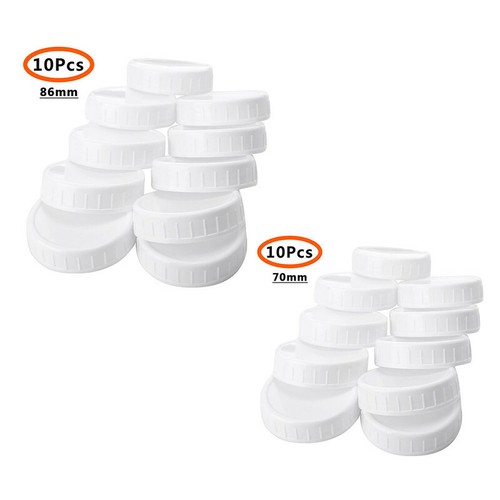 10-50X Mason Jar Lids Unlined Ribbed Plastic Cup Lid Leakproof Bottle Caps Cover - Picture 12 of 12