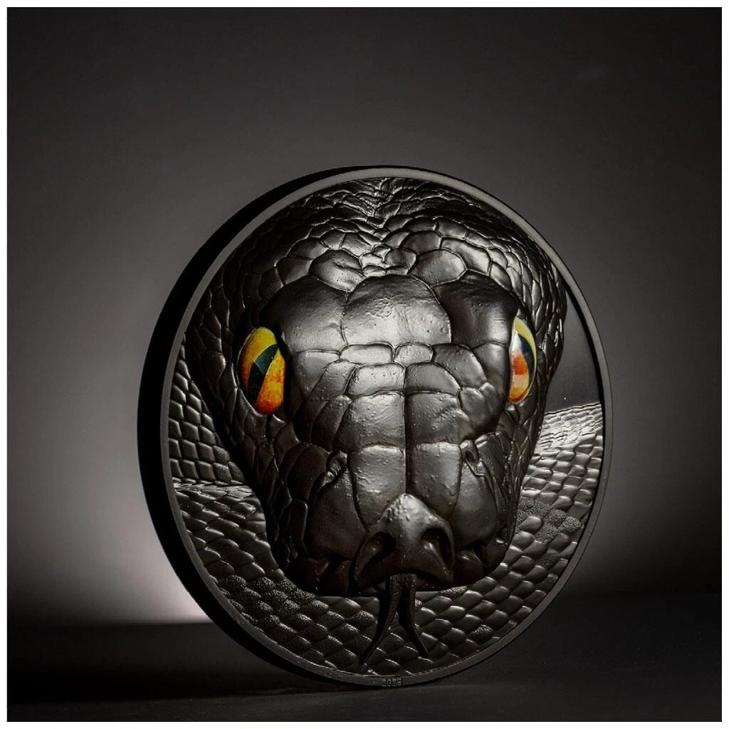 Silbermünze 1kg Python Jäger bei Nacht (3.) 2023 Palau - Ultra High Relief - BP