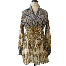 Faith Mixed Print Mini Dress Embellished Western Wear Women's M