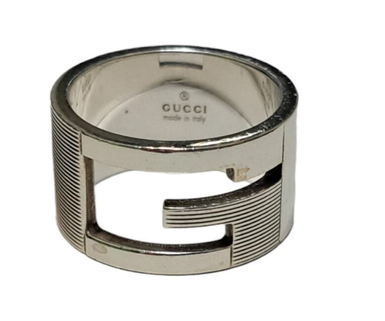 GUCCI グッチ G WIDE ring リングSLV925 #8 シルバー GUCCI / グッチ】G Wide Ring SLV925 ＃7（リング）｜HIROB