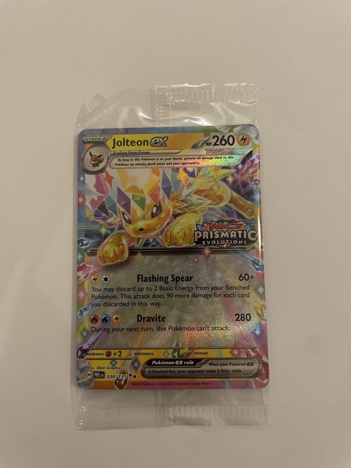 Jolteon ex Prismatic Evolutions Stamp Sealed Promo 030/131 Surprise Box Pokemon