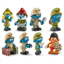 2016 Jungle Smurfs Set of 8 schleich figurine figures collectible toy smurf