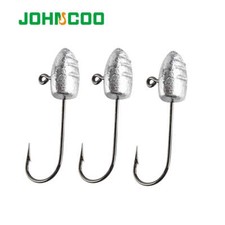 JOHNCOO 10pcs Exposed Jig Head Hook Fishing Hooks 2g 3g 5g Bait Hook Soft Bait W