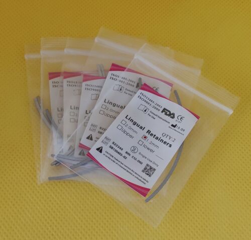 5PKS 10pcs Dental Orthodontic Lingual Retainers 2.0mm/1.2mm Universal Mesh Base  - Picture 1 of 9
