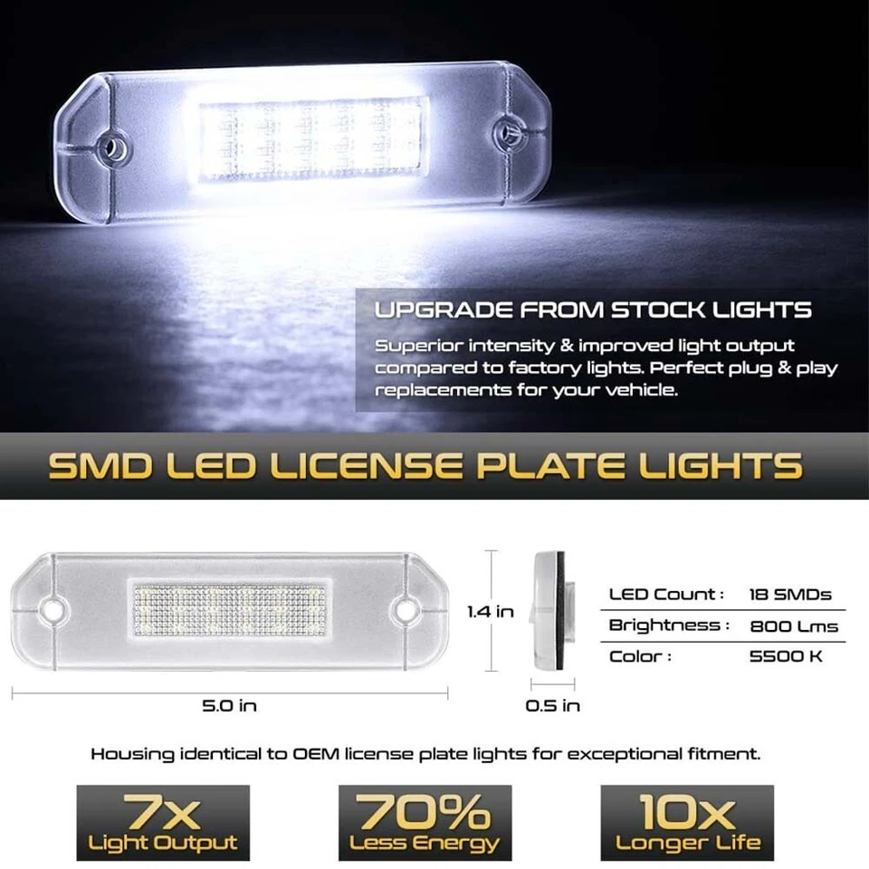 For 1993-1997 Honda Civic Del Sol Trunk Full LED License Plate Lights Lamp White Foto 4 de 4