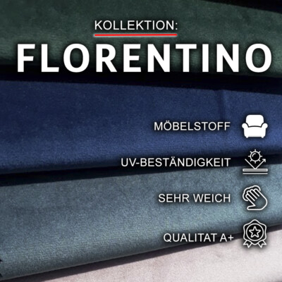 Polsterstoff FLORENTINO Möbelstoff Velours Modern Meterware