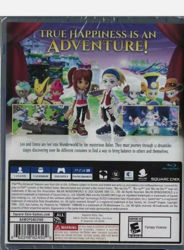 Balan Wonderworld - Gioco Sony PlayStation 4 PS4 Square Enix Nuovo Sigillato - Foto 2 di 5