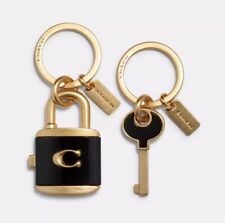 Coach Lock and Key Bag Charm Valet Detachable Key Ring Fob C1679