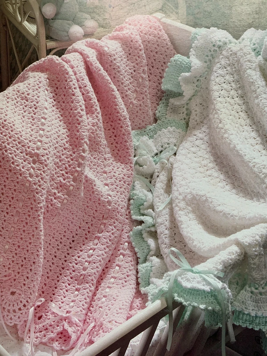 Ruffles all around crochet baby blanket hot sale