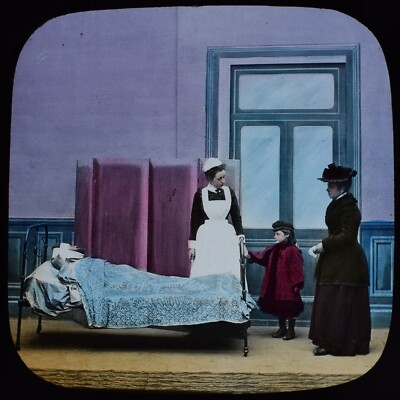 Magic Lantern Slide LITTLE GLORYS MISSION NO4 C1890 PHOTO VICTORIAN STORY SCHAUSPIELER