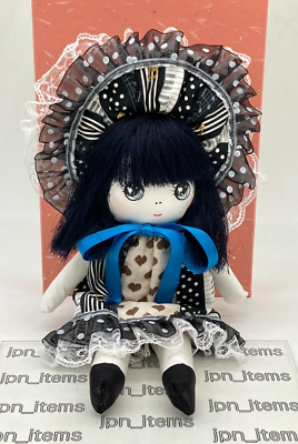Handmade Japan Plush Cotton Bunka Doll Japanese Retro Style Black