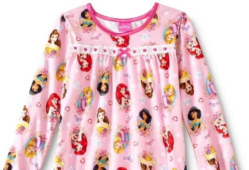 Disney PRINCESS Nightgown Girl's size 8 NeW Soft Warm Flannel Pjs Gown Pajamas - Picture 5 of 5