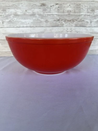 Vintage Pyrex 404 Red Primary Mixing Bowl 1940s 4 Qt Stand Alone USA