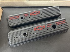 New Proform Center Bolt Small Block Chevy Black Crinkle Valve Covers 1987 Up