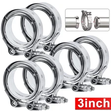 6X Exhaust Downpipe 3inch V-band Clamp 3" Male/Female Flange Kit SS304 stainless