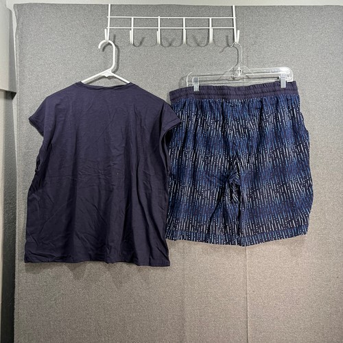 Splendid Slub Jersey Twist Neck Tee and Bermuda Short Set Navy Size XL - Picture 2 of 8