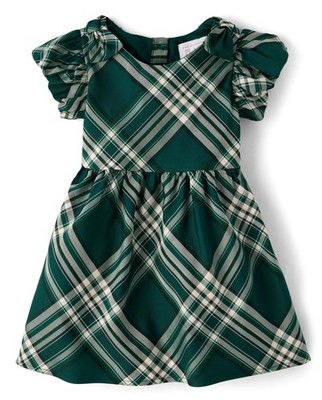 ,Baby-Girls,and Short Sleeve Dressy Dresses,Balt Green Plaid,18 Months,24 Months