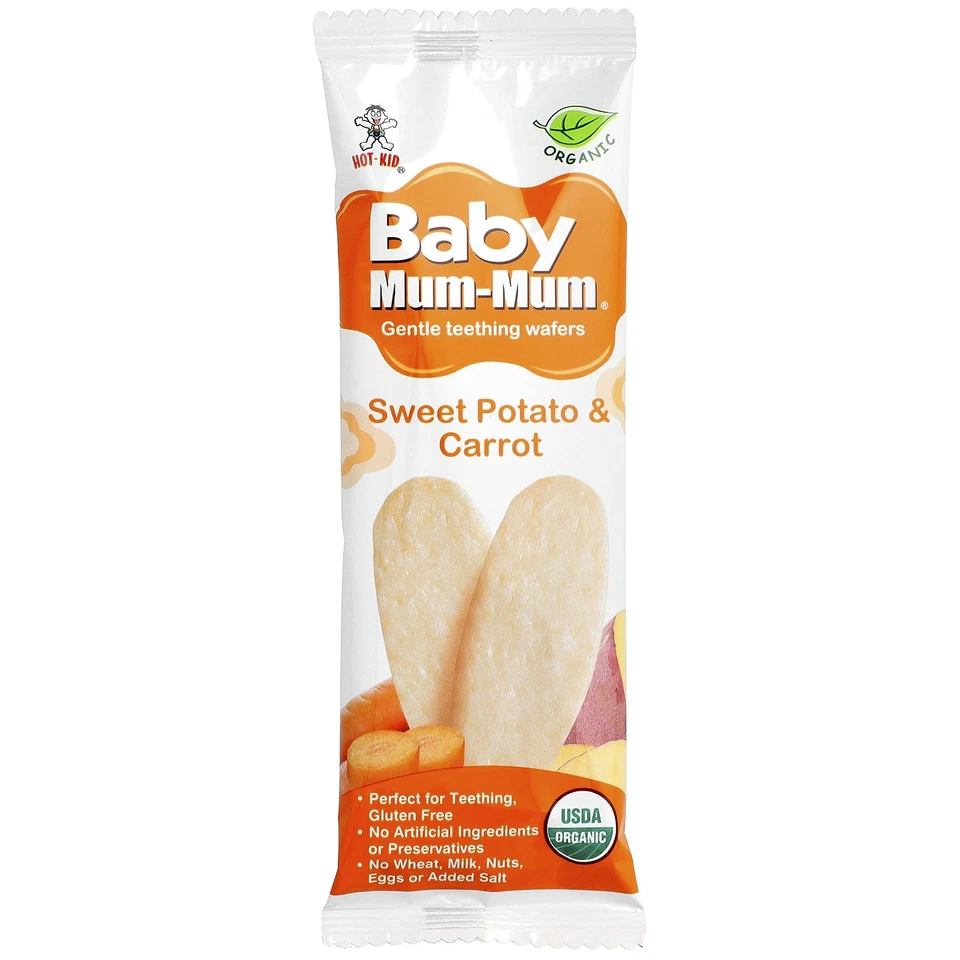 Baby Mum-Mum®, obleas suaves para la dentición, batata y zanahoria, 12 paquetes, 2 obleas Foto 3 de 3