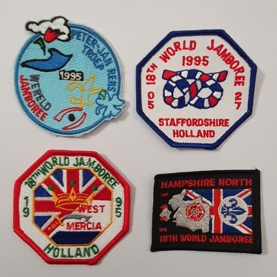 4 Pfadfinder 18. Welt Jamboree Niederlande 1995 Kontingent Abzeichen Aufnäher. L18