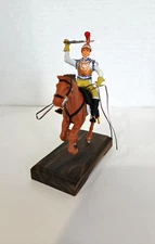 Napoleonic French Imperial Guard Hand Painted Lead Figure - Wood Base 4.50" Tall