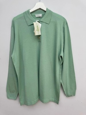 Peter Hahn Wool Jumper Size 24 Mint Green Collared Classic BNWT Tasmanian Wool