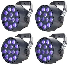 4 Eliminator Mini Par UV LED DMX Par Can Blacklights For DJ/Stage/Clubs/Bars ADJ