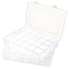 2 Pcs Large 24 Grids Plastic Organizer Box