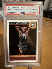 2013-14 Panini NBA Hoops Giannis Antetokounmpo Rookie Card RC #275 PSA 8 Bucks. rookie card picture