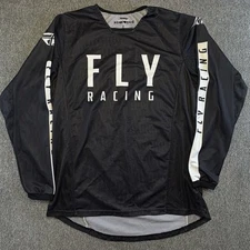 Fly Racing Jersey Mens Large Kinetic Mesh Racewear Motorcross Logo Black