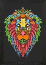 Lion Angry Pop Art Framed Wall Art Poster Canvas Print Picture