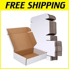 Eco-Friendly 50 Pack Small Shipping Boxes, White