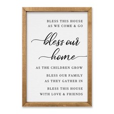 Bless This Home Wall Decor 16" 11" Modern Rustic Farmhouse Inspirational Bles...