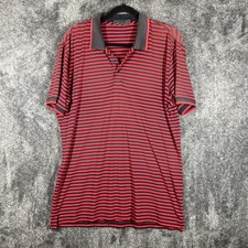 G/Fore Polo Shirt Mens Medium Red Striped Golf Performance Jersey Casual