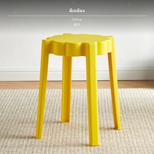 2er-Pack Kunststoff-Hocker-Set, Verdickte Runde Form, Stapelbare Moderne