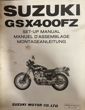 Genuine Factory Suzuki GSX400 FZ Set Up Manual From 1981