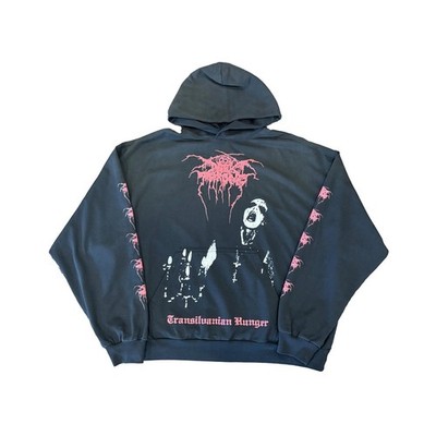Darkthrone Transilvanian Hunger Red Logo Hoodie Black Metal Pullover Graphic