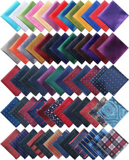 72 Pcs Pocket Squares for Men Pocket Assorted Colors Silk Squares Handkerchiefs