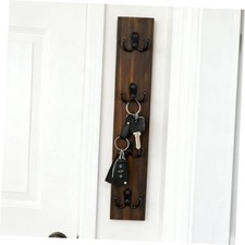 Vertical Key Holder for Wall, Vertical Wooden Key Rack Organizer for Car Brown